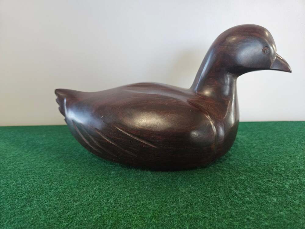 Set of Hand Carved Ironwood duck and eagle